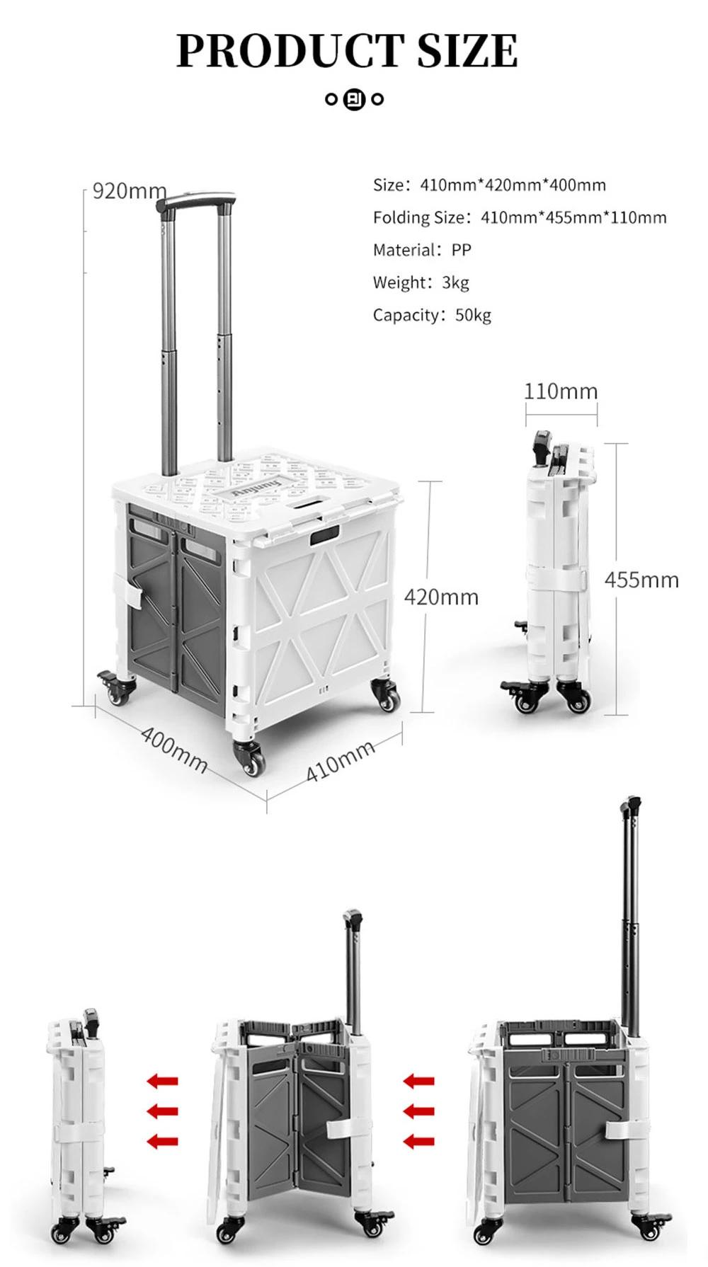 Colorful Design Hot Sell Home and Outside Use Multi-Function Collapsible Cart with Wheels/Shopping Trolley