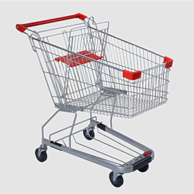 High Quality 2-Tier Metal Steel Warehouse Supermarket Cargo Logistics Trolley