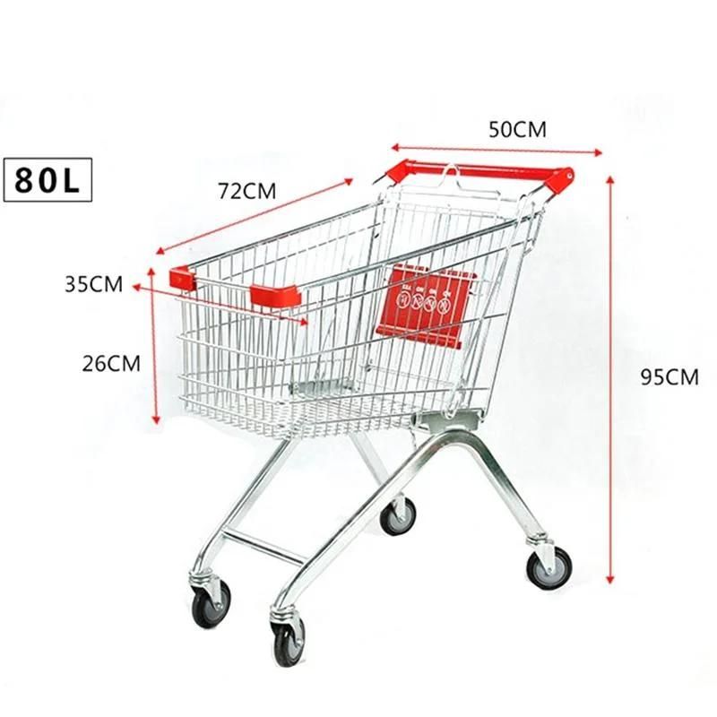 China Easy Portable Supermarket Metal Trolley