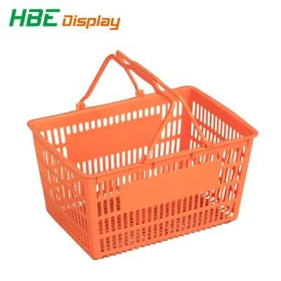 Supermarket Double Handle Plastic Shopping Basket