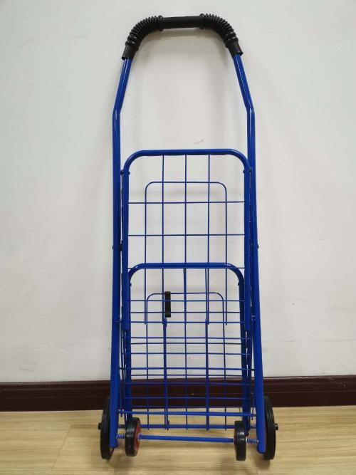 Supermarket Steel Folding Shopping Trolley Cart with 21L Volume