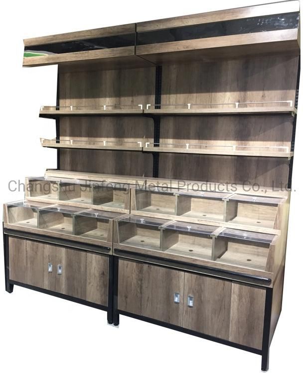 Supermarket Display Shelving Display Rack with Wood