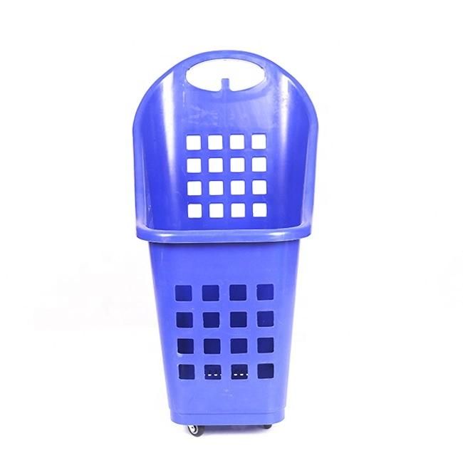 70L Big Basket Trolley Supermarket Shopping Basket with 4 Wheels