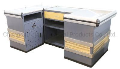 Supermarket Money Counter Metal and Wooden Checkout Counter