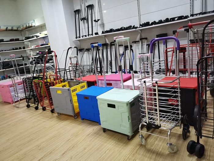 Factory Cheap Portable Folding Shopping Trolley Supermarket Hand Cart for Seniors