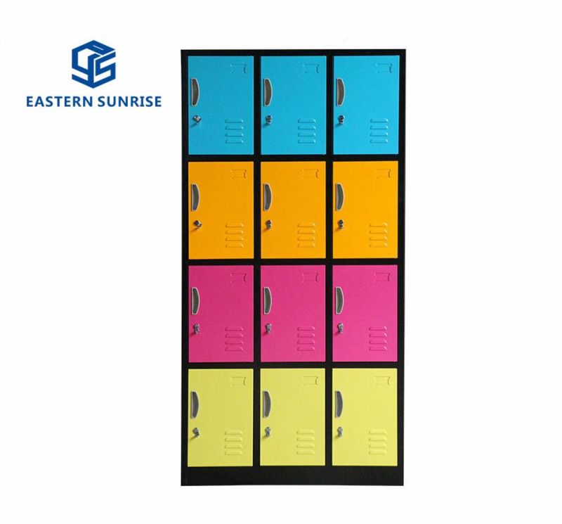 Colorful Metal Changing Room Locker Steel Storage Cupboard with 12/15/18 Door