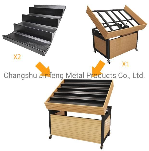 Supermarket Retail Store Metal Shelves Black Stand for Fruit and Vegetable Display Rack