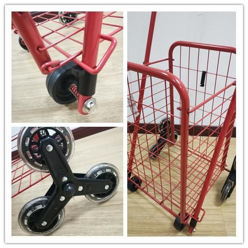 China Hot Selling Steel Portable Shopping Cart Collapsible Supermarket Trolleys