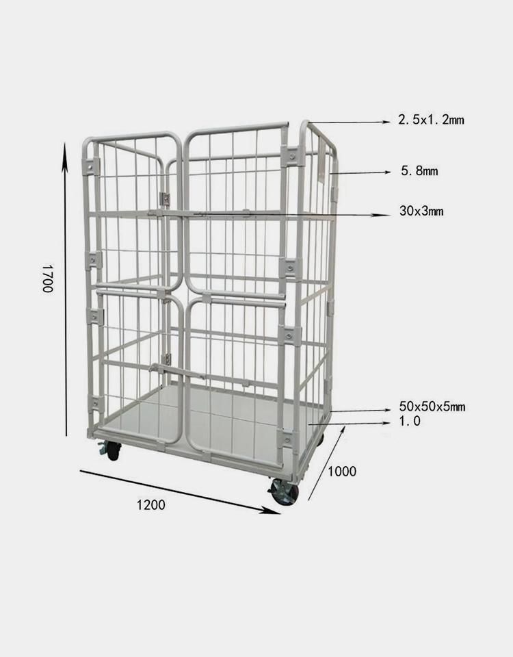 4 Doors Design Advanced and Towable Steel Warehouse Roll Container