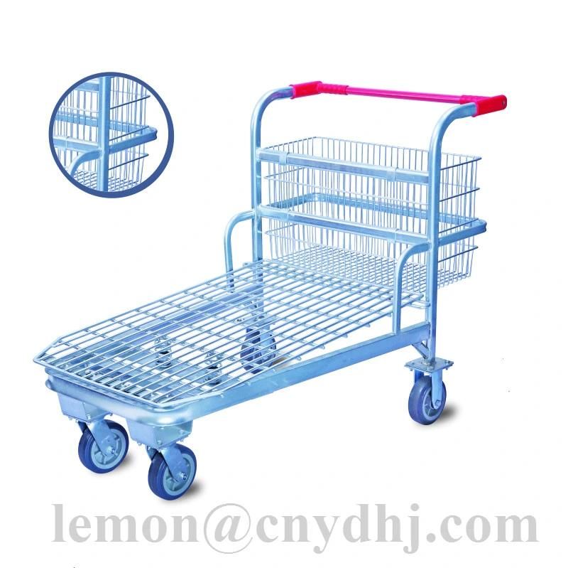 Warehouse Logistics Supermarket Heavy Duty Cargo Trolley Cart