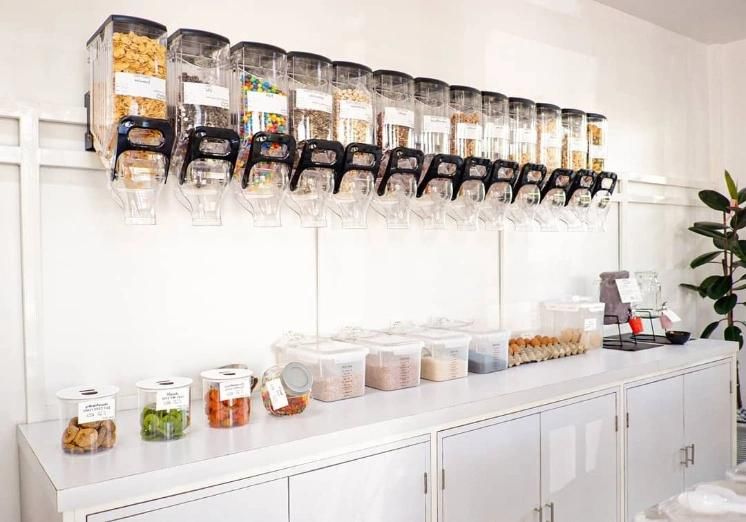 Transparent Bulk Food Bins Scoop Bin for Supermarket