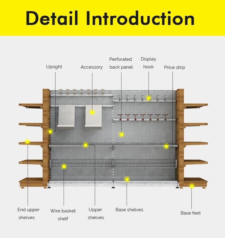 Supermarket Shelf Hypermarket Metal Gondola Shelving