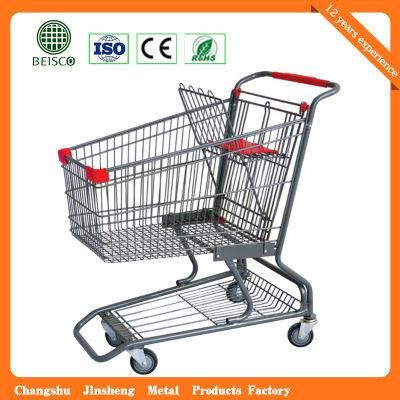 Ce Passed Metal 4 Wheel Supermarket Cart (JS-TAM07)