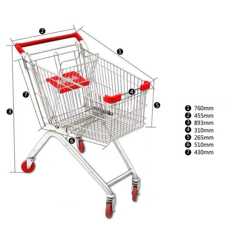 Hot Selling Heavy Duty Supermarket Grocery Shopping Trolley Price