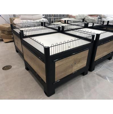 Supermarket Promotion Desk Special Offer Counter Display Wooden Counter Iron Display Counter Stand Promotion Table