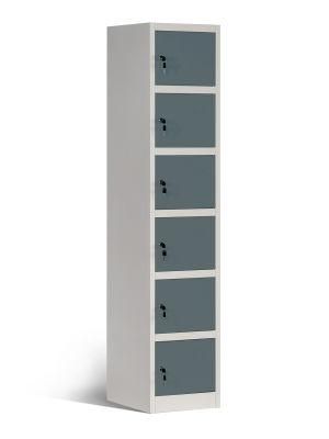 6 Compartment Steel Storage Lockers for Workplace Slim Standard Metal Furniture Office Locker