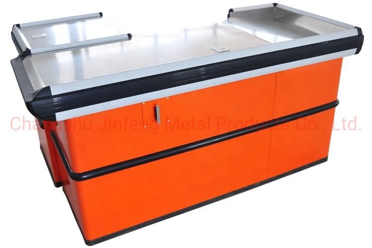 Supermarket Equipment Cashier Desk Store Metal Checkout Counter Jf-Cc-044