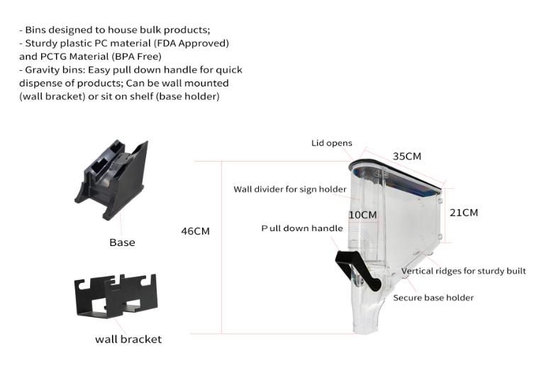 Gravity Food Container Bulk Dry Food Dispenser