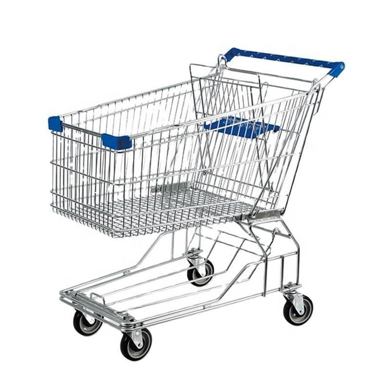 Metal Shopping Trolley High Quality Asian Style Cart for Supermarket