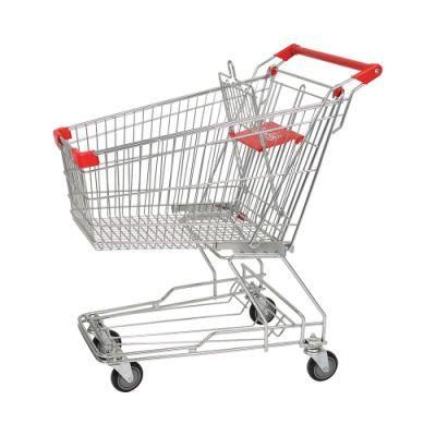 125L Asian Supermarket Metal Storage Shopping Trolley