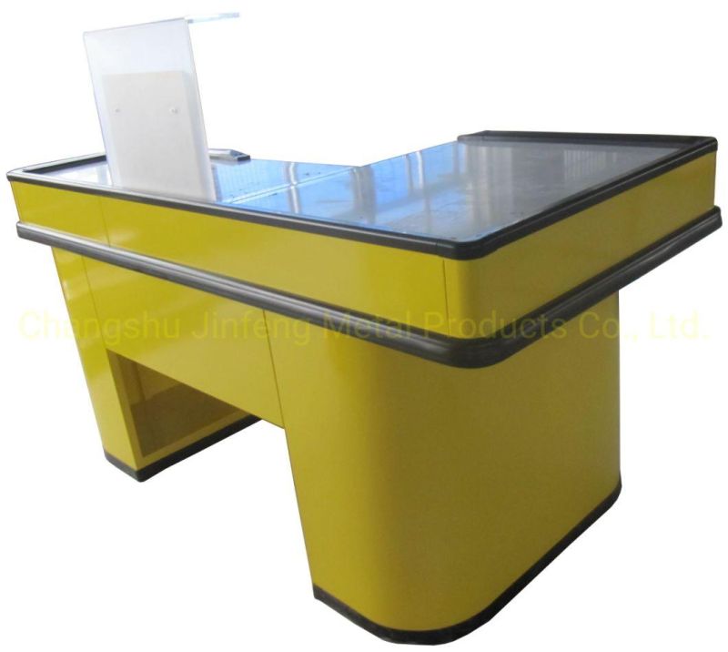 Customized Supermarket Checkout Counter Metal Cashier Table Jf-Cc-070