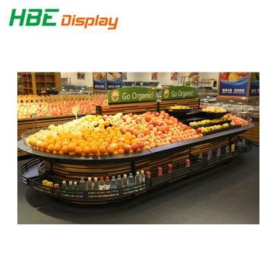 Supermarket Wooden Fruit and Vegetable Display Rack