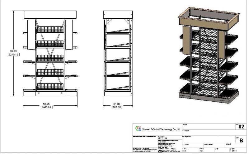 3 Tiers Wooden Display Rack for Wine with Header Graphics