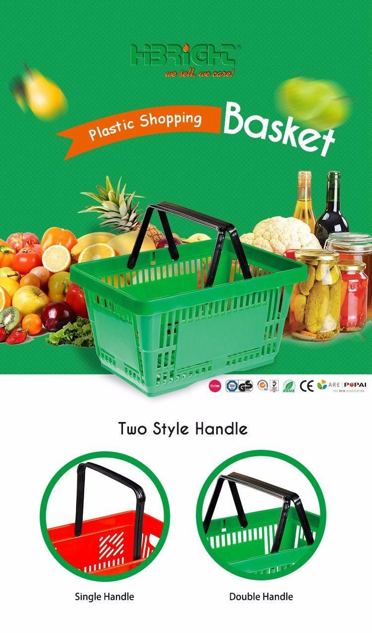 Colorful Double Handles Plastic Shopping Baskets