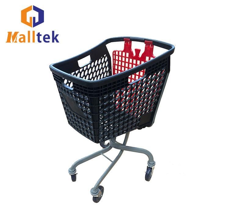 New Design Retail Grocery Store Pure Plastic Supermarket Shopping Cart