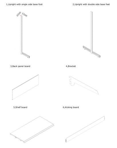 Steel Display Stand Supermarket Shelf