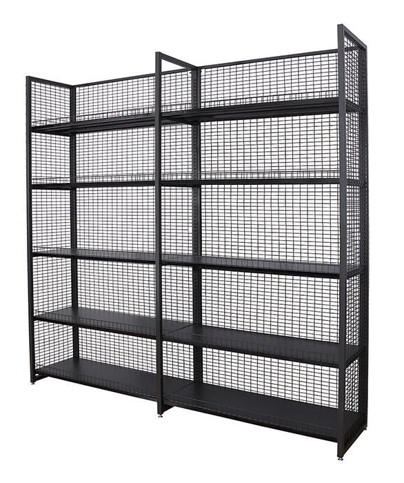 Heavy Duty Single Double Sided Grid Grocery Store Display Racks Small Supermarket Shelf