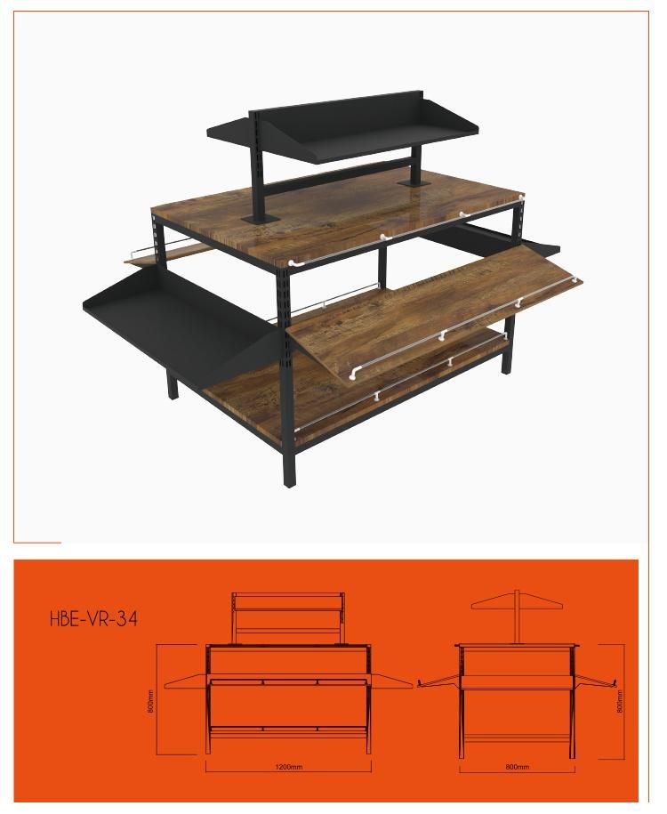 Custom Grocery Store Supermarket Wooden Display Rack