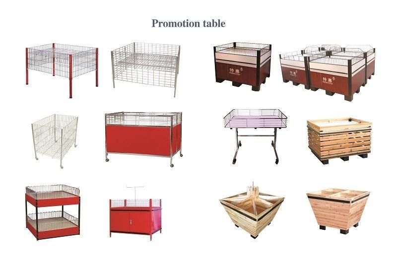 Wholesale Supermarket Folding Promotion Table Stand with Four Wheels