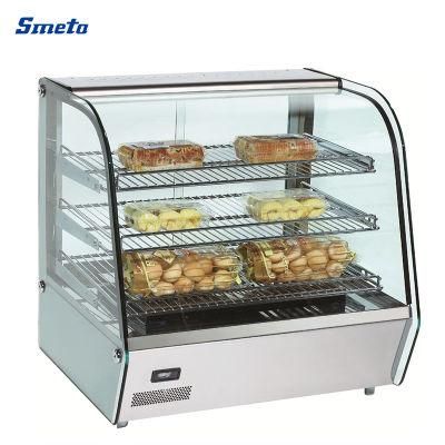 120L Counter Top Curved Glass Hot Food Display Cabinets Showcase