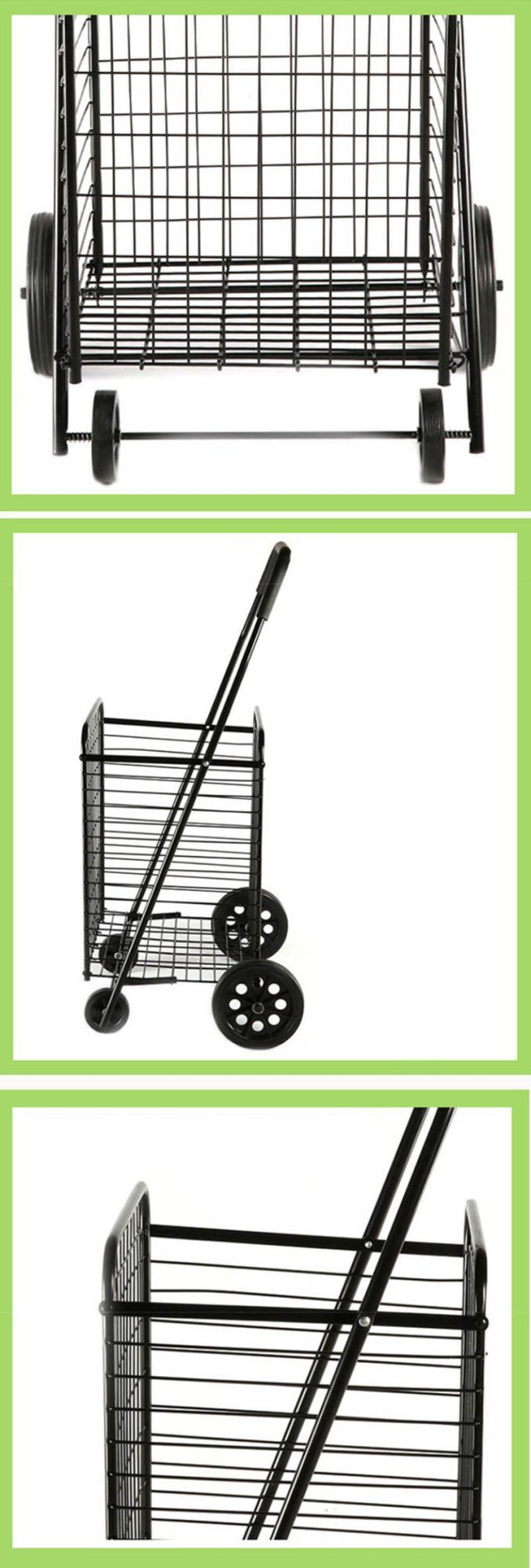 Wholesale Grocery Shopping Carts Foldable Stainless Steel Shopping Trolley