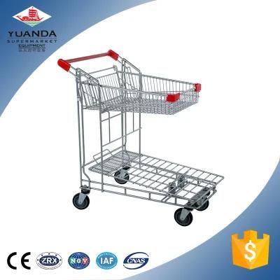 Heavy Metal Warehouse Stacking Platform Flat Trolley Cart