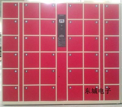 Red 36 Door RFID Safe Barcode Storage Locker