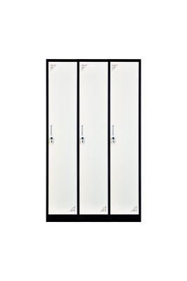 Slim Three Door Metal Wardrobe Locker Cabinet