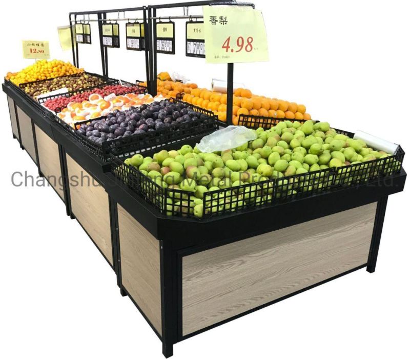 Supermarket Shelf Customized Wooden Shelving for Fruit and Vegetable