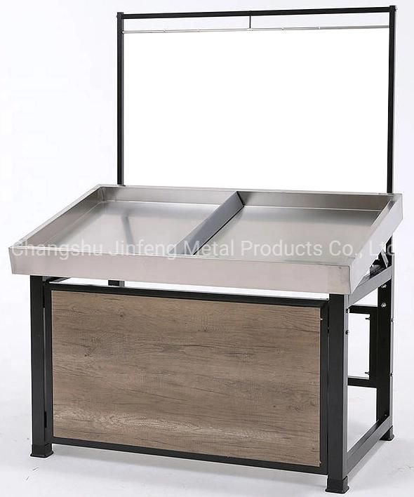 Stainless Steel and Wood Material Fruit and Vegetable Rack Fruit Shelf Jf-Vr-118