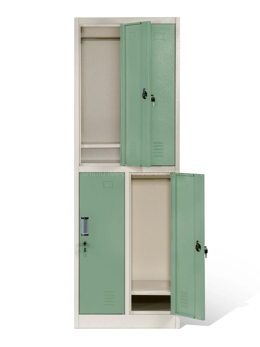 Metal 4 Doors Cloth Wardrobe Employee Locker for Office Staff