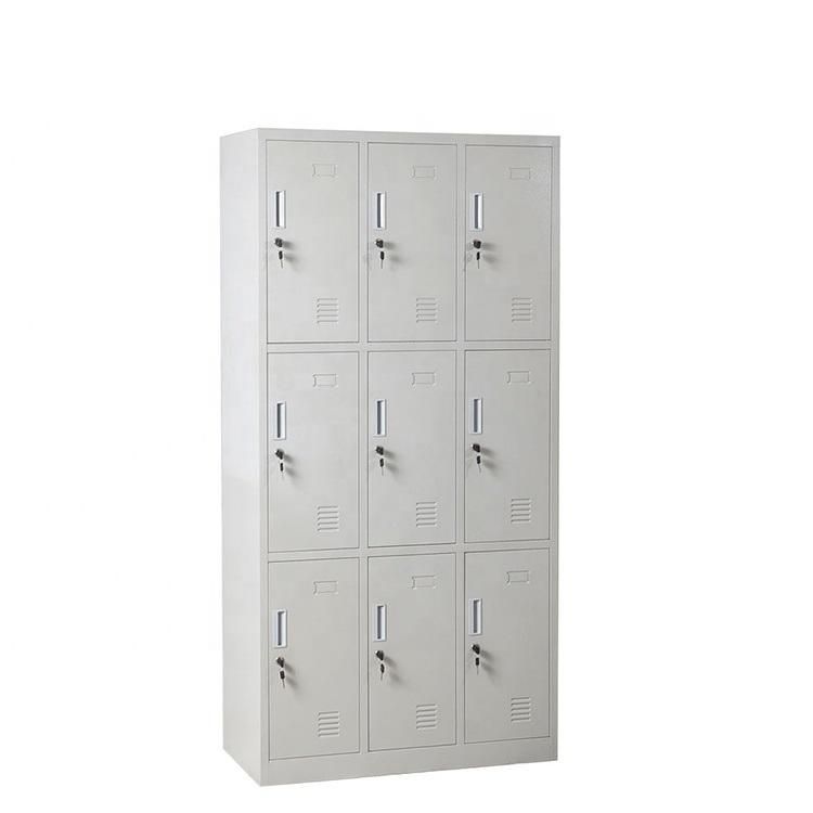 Factory Price Steel Clothes Wardrobe 9 Door Metal Locker