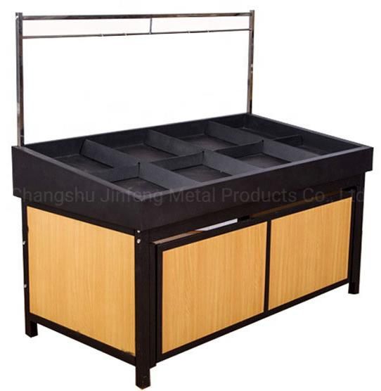 Supermarket Shelf Steel-Wood Fruit and Vegetable Display Rack