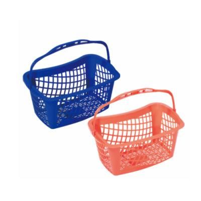 Lightweight Arc Gridding Basket Single Handle Plastic Shopping Basket