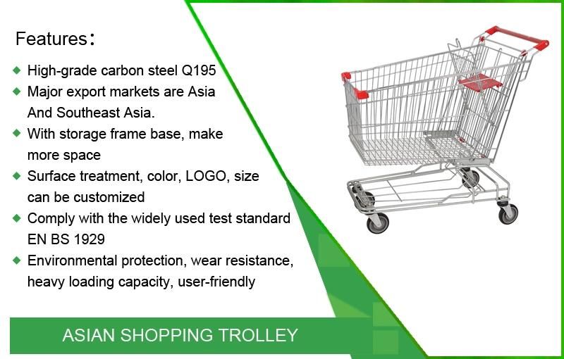 Large Capacity Wire Supermarket Shopping Push Cart