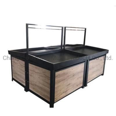 Supermarket Equipment Metal and Wooden Display Rack Storage Rack