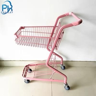 Japanese Style New Supermarket Pink Grocery Shopping Cart