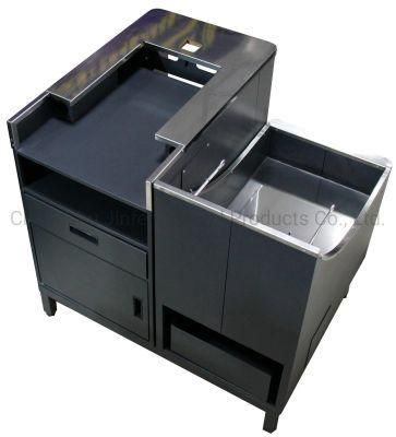 Supermarket Checkout Counter Convenience Store Cash Counter with Conveyor Belt Jf-Cc-029