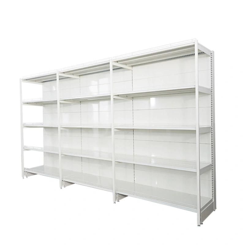 South American Style Double Sided Flat Back Panel Metal Shelf