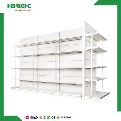 Double Sided Hammertone Store Supermarket Gondola Shelving